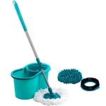 Mop Giratório 3 em 1 - Refil Microfibra + Refil Tira Pó + Refil Limpeza Pesada - Casual Home